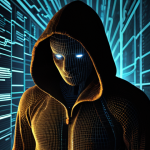 **Vulnerability Research & Exploitation:** A digital rendering of a shadowy figure coding amidst a network of glowing lines representing software vulnerabilities being exploited. Focus on a sense of hidden danger and technical complexity. Dark color palette.