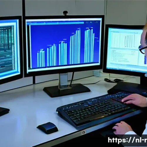 디지털 포렌식 분석 방법 - A detailed forensic laboratory scene showing a Dutch digital forensic investigator carefully using a...