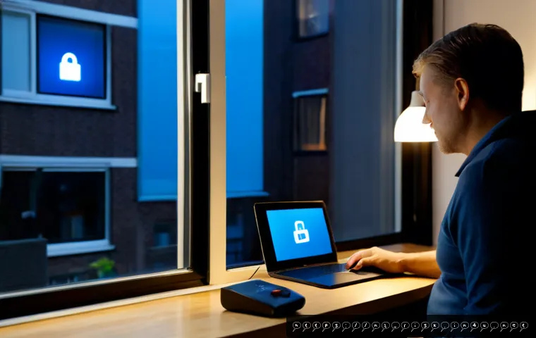 무선 네트워크 해킹 실태 - Photorealistic home cybersecurity scene in a modern Dutch apartment, middle-aged homeowner calmly ch...
